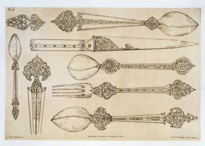 Persian design for everyday silver cutlery, from 